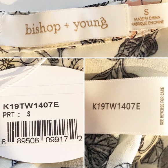 BISHOP + YOUNG Ivory Floral Boho Blouse with Lace Embroidered Detail Small - Picture 14 of 16
